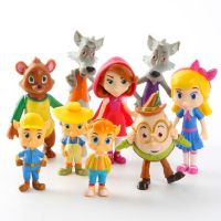 9pcslot Goldie and Bear Goldie Figures Three Bears Big Bad Wolf Little Red Riding Hood Tale Forest Friends Toy for Kid Birthday