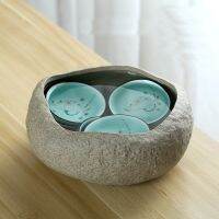 Creative Stoneware Large Tea Wash Imitation Stone Brush Pen Wash Teacup Pot Tea Ceremony Accessories Water Bowl