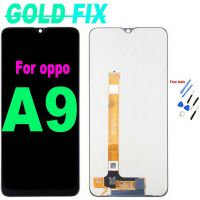 ต้นฉบับสำหรับ OPPO A9ชิ้นส่วนจอสัมผัสแอลซีดีของเครื่องแปลงดิจิทัลสำหรับ Oppo A9ดิสเพลย์พร้อม CPH1913 CPH1911กรอบสำรอง F11