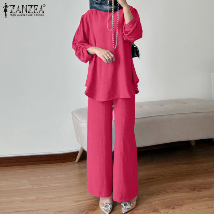 สินค้ามาใหม่-จัดส่งฟรี-fancystyle-zanzea-ชุดมุสลิมสีพื้นสำหรับผู้หญิงชุดกางเกงขาม้าแขน3-4