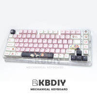 KBDiy PBT น่ารักอะนิเมะข้อความเหมือนกับสำหรับ MX สวิทช์เล่นเกมวิศวกรรมแป้นพิมพ์ข้อความเหมือนกับที่กำหนดเอง MDA รายละเอียดสีชมพู145Key หมวกสำหรับ GK64 GK61