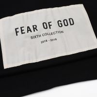 Fear Of God The sixth season oversized T-shirt Chest patch with large label short sleeve Justin Bieber same paragraph RC