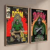 MF Doom อัลบั้มโปสเตอร์สุนทรียศาสตร์ Rapper Hip Hop Rock Music Band MM หน้ากากอาหารผ้าใบสำหรับ Wall Art ภาพจิตรกรรมฝาผนัง Room Decor ตกแต่งบ้าน