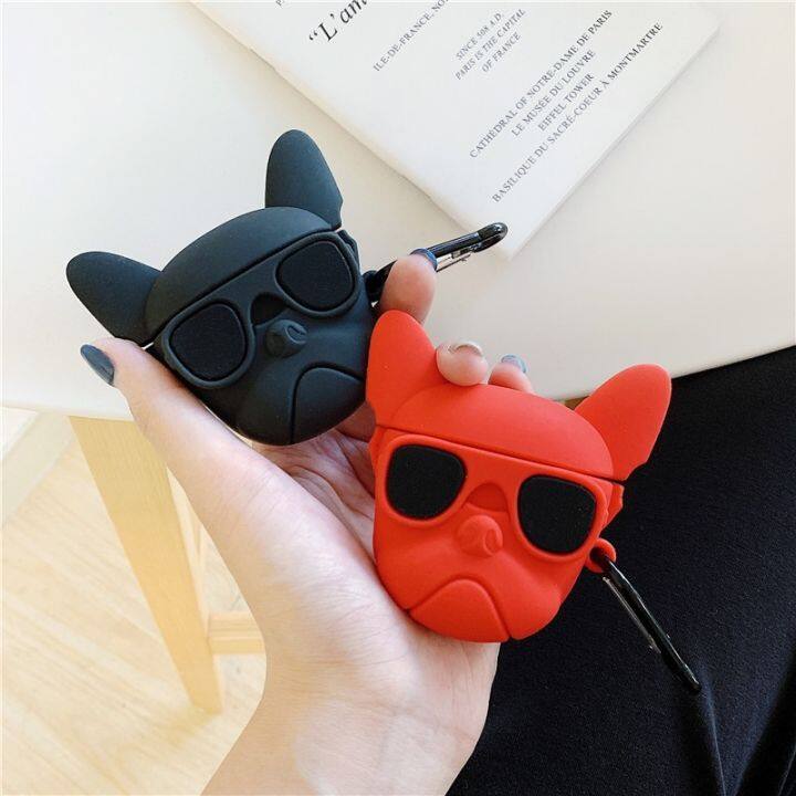 เคสหูฟังซิลิโคน-ลายสุนัขปั๊ก-สไตล์ฮิปฮอป-เรโทร-สําหรับ-airpods-2-3