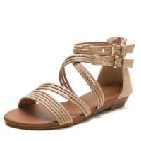 2023 NEW Fashion Gladiator Flat Sandals for Designer Brand Ladies Flats Shoes Footwear