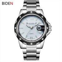 ๑ BIDEN Men Quartz Watch Full Stainless Steel Mens Wristwatch Military Sport Watches Gifts Calendar Clocks homens marca masculino