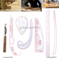 sunkepo6392 7 Multifunction Curve ไม้บรรทัดวาดภาพตัดเย็บเสื้อผ้าออกแบบ tailor set Lot