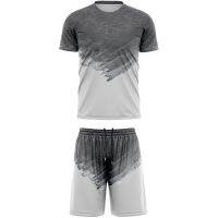 Mens Regular-Fit Cotton Gray T-Shirt and Short