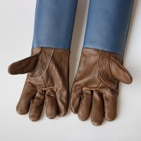 Welding Gloves Cowhide Thickened Gloves Lengthened Upper and Lower Leather Welder Head-layer Leather Gloves