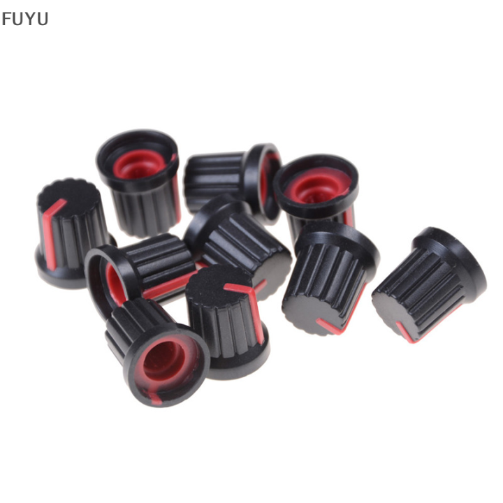 fuyu-10pcs-potentiometer-switch-knob-cap-hole-dia-6mm-volume-control-ลูกบิดหมุน