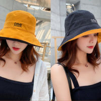 [hot]Womens Hat Bucket Double-Sided Letter Embroidery Fisherman Hat For Women Outdoor Fishing Cap Casual Panama Sunscreen Sun Cap 【hot】 !