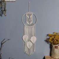 Macrame Wall Hanging Dream Catchers Boho Handmade Woven Leaves Tapestry for Kids Room Wedding Decoration Ornament