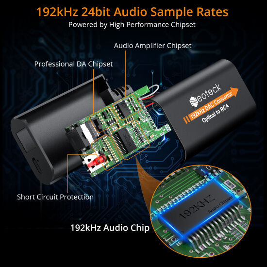 Neoteck bộ chuyển đổi dac 192khz bộ chuyển đổi âm thanh spdif sang rca kỹ - ảnh sản phẩm 4