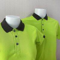 เสื้อโปโลผู้ชาย Men Polo Shirt Plain Polo T Shirt Soft Pique Short Sleeve Tops For Men Side Vents สีเขียวตองอ่อน ปกเทาดิน เนื้อผ้านุ่ม ไม่ขึ้นขน สวมใส่สบาย ๆ ซักง่าย แห้งไว