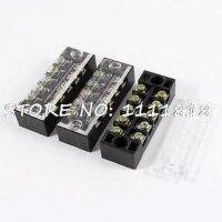 【CW】 3pcs 600V 15A 5 Positions 5P 2 Rows Terminal Wiring Board Block w Cover