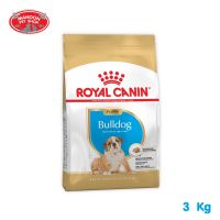 ? { ส่งฟรี } ?  Royal Canin Bulldog Puppy 3kg สำหรับลูกสุนัขพันธุ์ บูลด็อก อายุ 2 - 12 เดือน  บริการเก็บเงินปลายทาง