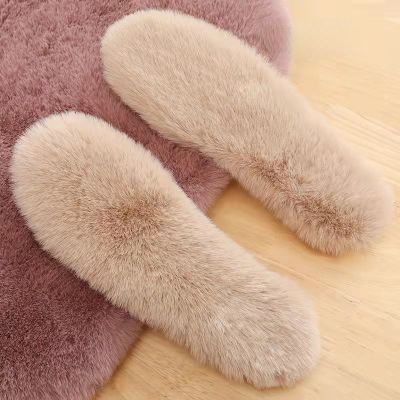 Warm Imitation Rabbit Fur Insoles Winter Warm Plush Men Women Insoles Soft Thick Warm Shoe Accessories Plush Fluffy Insole