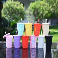 【High-end cups】 Matte FinishWall DIY 473Ml 16Ozin The DarkDurian Tumbler Straw Tumbler With Stings Starbks Logo