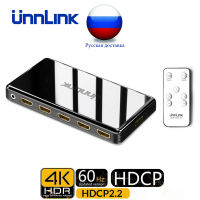 Unnlink HDMI-compatible 2.0 Switch 3x1 5x1 Splitter UHD 4K 60Hz 4:4:4 HDCP 2.2 HDR for Smart LED TV MI Box3 PS3 PS4 Pro