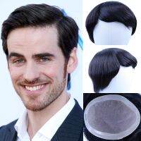 YY Wigs for Men Natural Black Men Toupee Indian Remy Human Hair Replacement System 4x4-8x10 Fine Mono Durable Net Toupee for Men ของขวัญ ของขวัญ