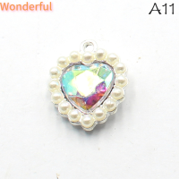 ?【Lowest price】Wonderful จี้มุกรูปหัวใจผสมสีเงินขนาด21x18มม. แบบ DIY สำหรับเสื้อผ้างานแต่งงานอุปกรณ์ตกแต่งที่สวยงาม