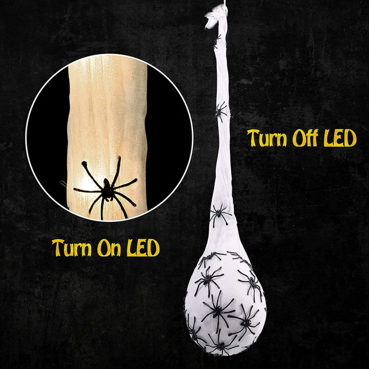 3ชิ้นฮาโลวีน-diy-เรืองแสงแมงมุมไข่กระเป๋าที่มีน้ำหนักเบาแมงมุมไข่-props-นำมาใช้ใหม่ติดตั้งง่ายสำหรับกลางแจ้งในร่มตกแต่ง