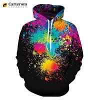 Sudadera con capucha Tie-dye 3D para hombre y mujer, ropa de calle informal con salpicaduras de pintura de arcoíris, de gran tamaño, 2023