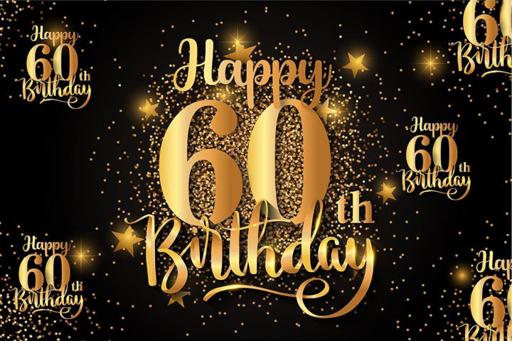 7x5ft Happy 60th Birthday Photography Backdrop Banner Step and Repeat ...