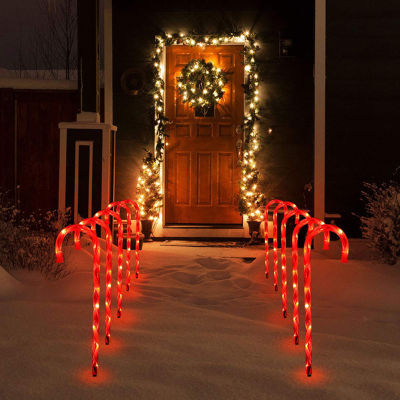 LED Christmas Candy Cane Lights Fairy Landscape Lighting Outdoor Lawn Lamp Home New Year Xmas Decoration Night Lighting Gifts