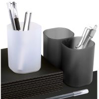 Multifunctional Simple Transparent Frosted Office Stationery Pen Holder Makeup Brush Lipstick Stationery Storage Box