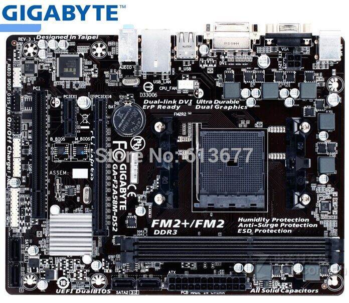 Gigabyte GAF2A58MDS2 original motherboard for FM2+/FM2 DDR3 RAM 64G
