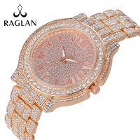 Full diamond fashion watch female retro Roman disc steel belt watch casual quartz watch
