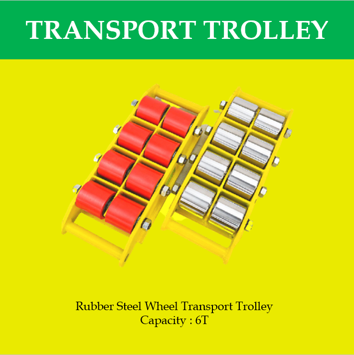MAGO 6T Rubber Steel Wheel Transport Trolley Cargo Transportation For