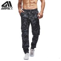 AIMPACT ผู้ชาย Chino Jogger กางเกงลำลองติดตั้งผ้าฝ้าย Camo สิ่งทอลายทแยงจ๊อกกิ้งกางเกง AM5315