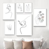 Abstract Line Face Woman Minimalist Wall Art Canvas Painting Nordic Posters And Prints Wall Pictures For Living Room Home Decor Wall Décor