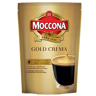 มอคโคน่า โกลด์เครมมาสมูท กาแฟสำเร็จรูปผสมกาแฟคั่วบดละเอียด ถุงตั้ง 100กรัม