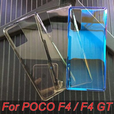 2022ใหม่สำหรับ POCO F4 / F4 GT ฝาหลังแบตเตอรี่กระจกตัวเรือนด้านหลังอะไหล่ + สติกเกอร์กาว22021211RG 21121210กรัม