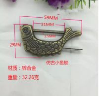 ❦✠▧ A9 Small Chinese antique lock box cross open padlock Zinc alloy lock old ancient locks