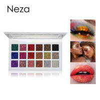 Neza Pearlescent Eyeshadow Palette 18สีชุด Dazzling Eye Shadows Long-Lasting Gloss ตาที่เหมาะสม Face Lips Body High-Gloss สเตอริโอ