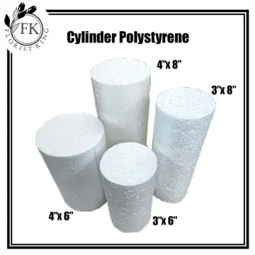 Pack of 10 White Modelling Craft Polystyrene Foam Cylinder