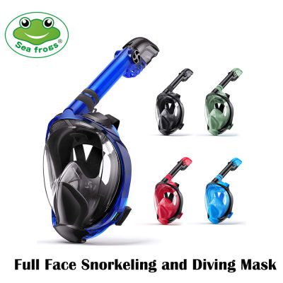Seafrogs Full Face Snorkeling And Diving Mask With 180 ° Panoramic Viewing Snorkel Mask For Adults And Kids Anti Fog &amp; Anti Leak