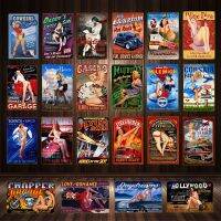 Tanlinxin Pin Up Girls ป้ายความงามป้ายโลหะโปสเตอร์ป้ายดีบุก Decor Man Cave Room Bar ผับโรงรถ Art Plaques Wall Decor