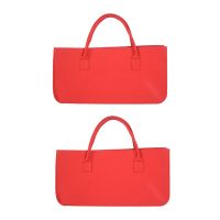 2X Felt Purse, Felt Storage Bag Large Capacity Casual Shopping Bag - Red