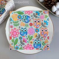 ▨ 20Pcs/Bag Cute Owl Paper Napkins Kawaii Animal Decoupage Tissues for Xmas Kids Birthday Party Tableware Decoration Wholesale 5