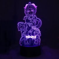 Genshin Impact 3D Night Lights Diluc Diona Hu Tao Gaming Mona LED Lampara Decor Home Lighting Xmas Gift Touch Sensor Visual Lamp