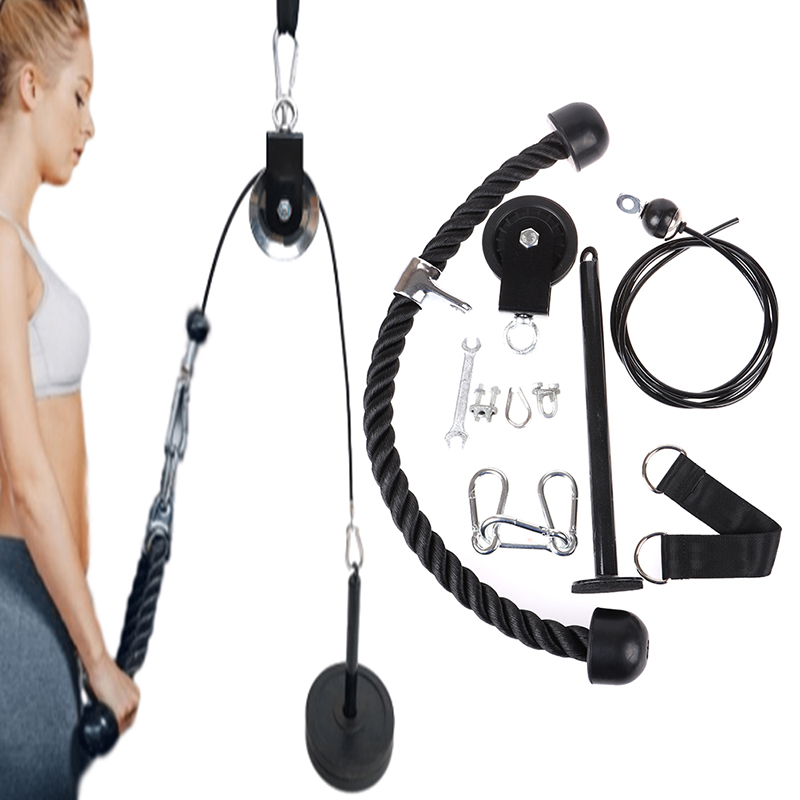 Home Workout Gym Pull Down Cable Pulley Hanging Training Mount Exercise StrapKit 