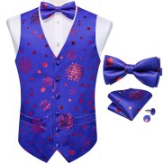 2022 Người Đàn Ông Giáng Sinh Vest Màu Tím Màu Xanh Áo Ghi Lê Bowtie Khăn