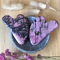 Rhodonite Gua Sha กัวซาหิน โรโดไนต์ หินหายาก เกรดคัดพิเศษ