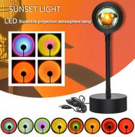 Sun Projection Lamp Led Night Light 64 Colors In 1 Light 360 Degree Remote Control Brightness Adjustable Rainbow Desk Lamp