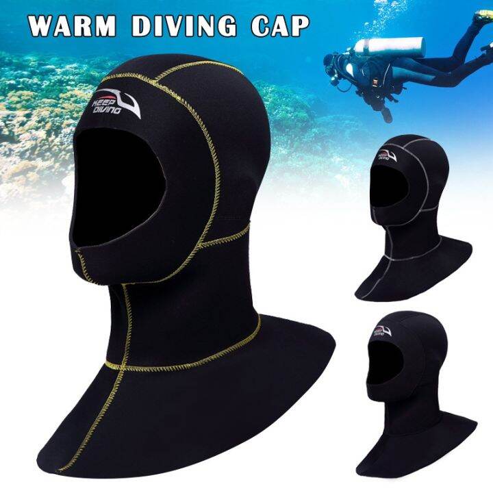 ⚘3MM Neoprene Diving Cap Scuba Diving Head Neck Cover Swim Wetsuit Hat ...